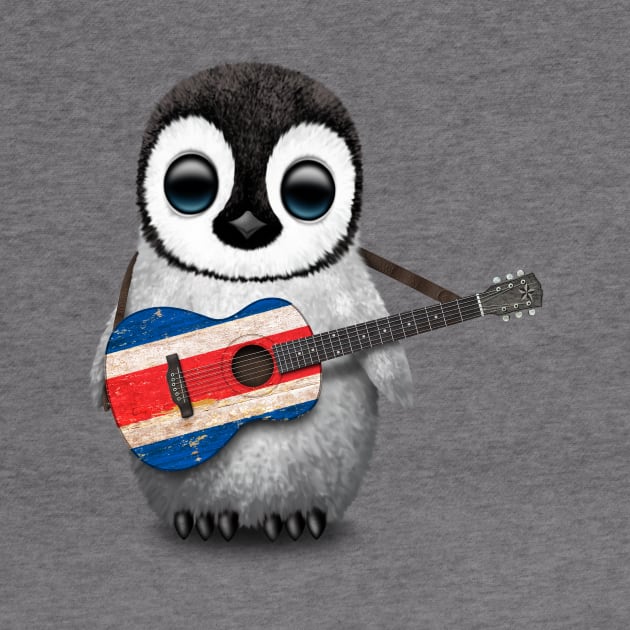 Baby Penguin Playing Costa Rican Flag Guitar by jeffbartels